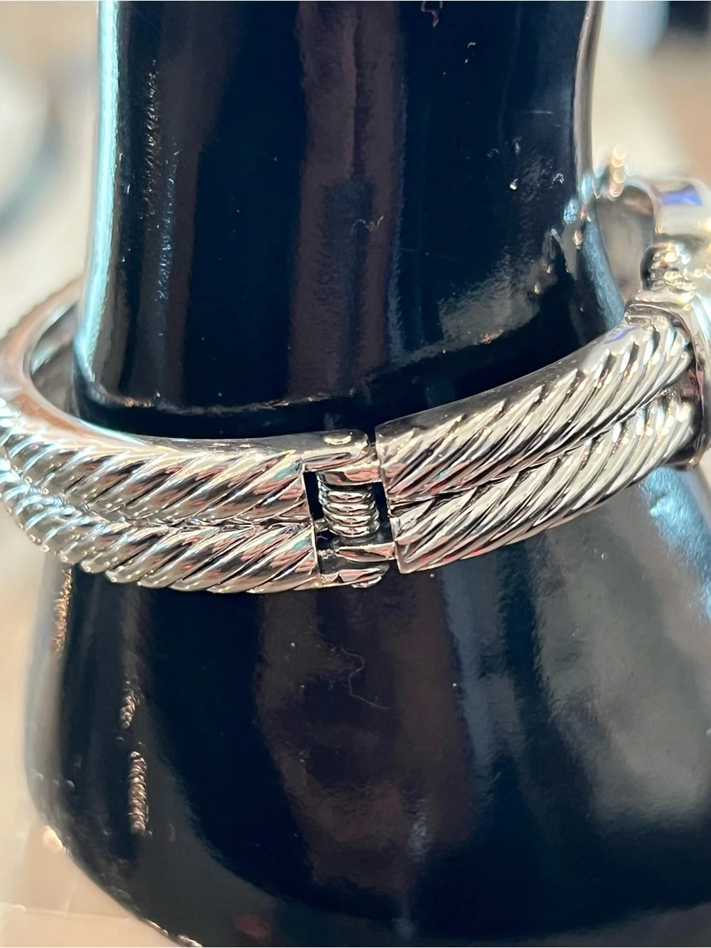 Crystal Pavé Silver tone Cable Bracelet - Women's Jewelry